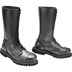 Brandit Phantom 20 Stiefel - Schwarz - 46 EU - Wanderschuhe mit geschraubter, genähter und geklebter Profilsohle, ideal für Outdoor-Abenteuer und robusten Schutz dank Stahlkappe aus 100% Echtleder.