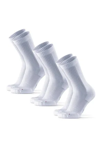 CREW LAUFSOCKEN FÜR LANGE DISTANZEN - 3-Pack - Weiß - 39-42 - Sportsocken für lange Distanzen, atmungsaktiv und schweißableitend, mit verstärkter Dämpfung für maximalen Komfort und Blasenvermeidung.