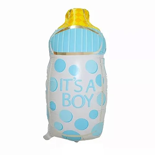 Folienballon Baby Boy, Flasche - it's a boy, ca. 40 x 78 cm - Party Luftballon Deko Dekoration Kindergeburtstag Helium Heliumballon XXL Ballon Geburt Geburtstag Baby Girl boy Mädchen Junge Babyparty