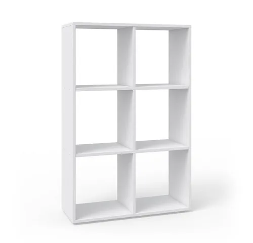 Vicco Raumteiler Karree, Weiß, 72 x 107.8 cm - Raumteiler-Regal mit 6 Ablageflächen, ideal für eine stilvolle Raumtrennung und optimalen Stauraum in jedem Raum.