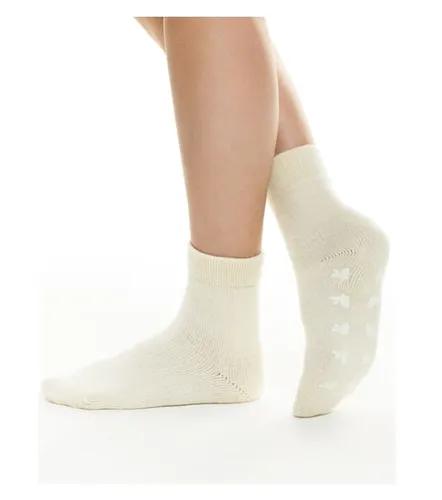 Medima Wärmesocke mit Rutschstopper weiss Damem von Medima