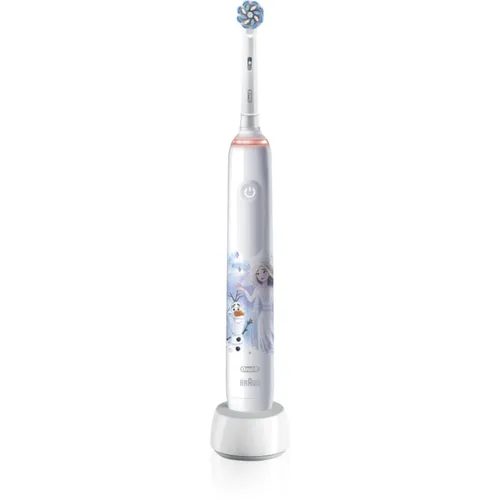 Oral B PRO Junior 6+ elektrische Zahnbürste für Kinder Frozen - Handzahnbürsten, sanfte und effektive Zahnreinigung für Kinder mit Disney Frozen Design, ideal für gesunde Zähne und Zahnfleisch.