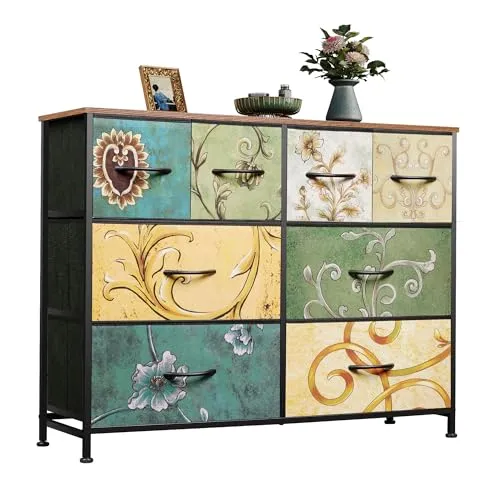 WLIVE Kommode mit 8 Stoffschubladen