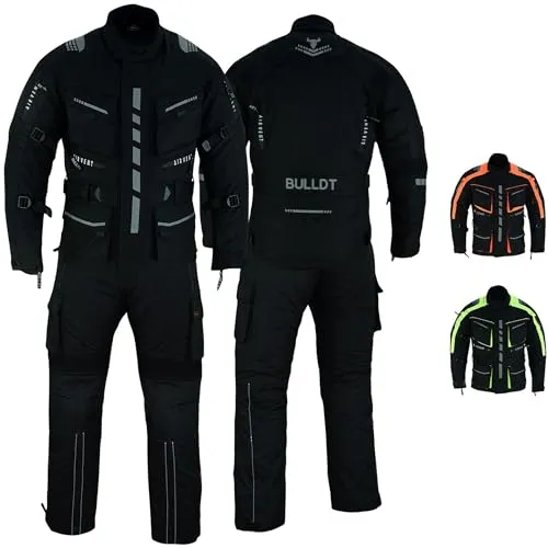 BULLDT Herren Motorradkombi Textilien - Motorradjacke & -hose mit geprüften Protektoren für optimalen Schutz, windabweisend und inklusive herausnehmbarem Innenfutter. Ideal für sicheres Fahren bei jedem Wetter!