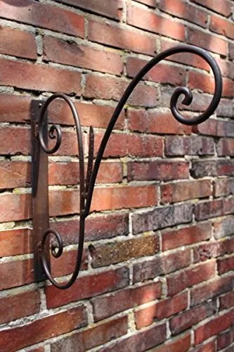 Manufaktur Lichtbogen Großer Blumenampelhalter Wandhaken Laternenhaken Metall massiv