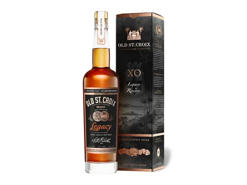 Old St. Croix XO Legacy Reserve Superior Spirit Drink 42% Vol. 0,7l - Whisky, edler Rum-Blend in stilvoller Geschenkbox, ideal zum puren Genuss oder als Begleitung zu Zigarren und dunkler Schokolade.