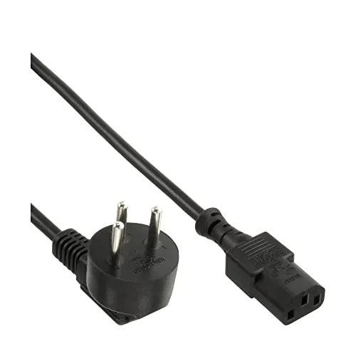 InLine 16653S Netzkabel, Netzstecker Israel auf Kaltgerätestecker C13, 3m