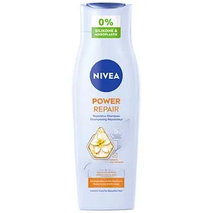 NIVEA Power Repair Shampoo 250 ml - Shampoo für gesunde Haare mit Squalan Serum und Monoi-Öl, repariert Spliss und stärkt die Haarstruktur, ideal für langanhaltende Feuchtigkeit und Glanz.