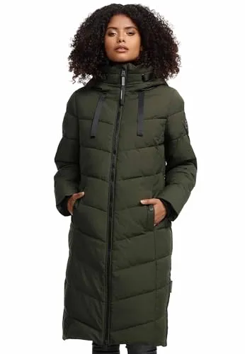Navahoo Damen Winterjacke N009 - Wasserabweisend & Kuschelig - Funktionsjacken mit Kapuze, 4 praktischen Taschen und warmem Teddyfell für optimalen Komfort bei kaltem Wetter.
