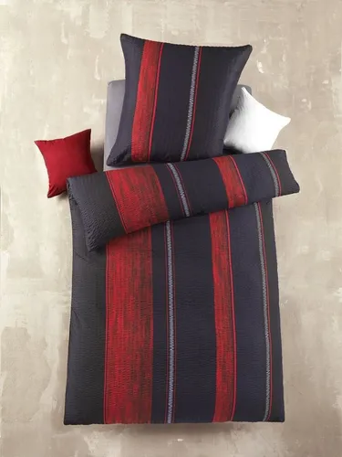 Optidream Bettwäsche Set Mikrofaser 135x200 Polyester Bernhard-Rot schwarz rot, Mikrofaser, 2 teilig, Geschenk Idee Frauen Männer neue Wohnung Hochzeit Frühjahr sale