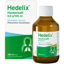 Hedelix Hustensaft 200 ML - Pflanzliches Arzneimittel - Arzneimittel zur Linderung von Husten bei Erkältungskrankheiten. Mit Efeublätter-Auszug für eine natürliche Unterstützung der Atemwege.