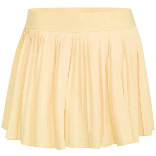 ADIDAS Damen Rock Club Pleated Tennisrock - Stylischer Plissee-Tennisrock für Damen von ADIDAS. Der breite elastische Bund sorgt für optimalen Komfort, während die integrierten Leggings zusätzlichen Halt bieten. Ideal für konzentriertes Spiel mit innovativem Feuchtigkeitsmanagement.
