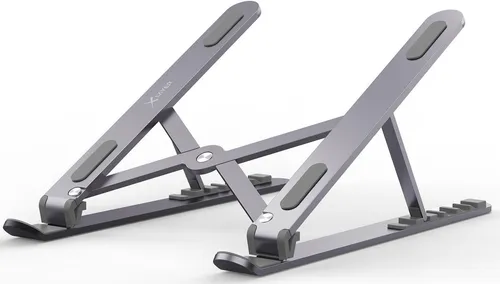 XLAYER Laptop und Tabletständer - Klappbar und faltbar, inklusive Filzetui, ideal für flexibles Arbeiten unterwegs