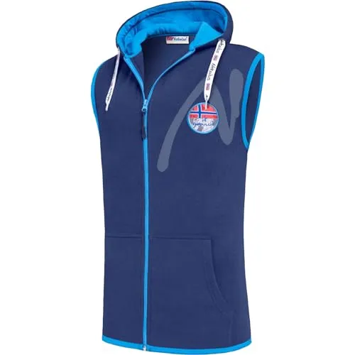 Nebulus Herren Weste NORVI, leichte Kapuzenweste, armellose Jacke (DE/NL/SE/PL, Alphanumerisch, 3XL, Regular, Regular, navy-aquatic)