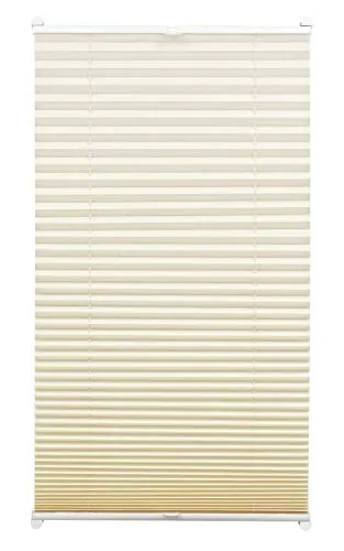 GARDINIA EASYFIX Plissee ohne Bohren, Blickdicht, 65 x 130 cm, Elfenbein - Praktisches Plissee für Fenster ohne Bohren, stufenlos verstellbar für individuellen Lichtschutz. Inklusive aller Montage-Teile und Premium-Klemmträger für einfache Befestigung. Ideal für modernen Wohnstil.