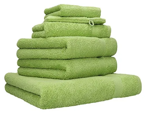 Betz 6-TLG. Handtuch-Set Premium 100% Baumwolle in Avocadogrün - Hochwertiges Baumwoll-Handtuch-Set mit zeitlosem Design. Ideal für Bad, Sauna und mehr. Pflegeleicht, strapazierfähig und bis 60 Grad waschbar – für langanhaltenden Komfort.