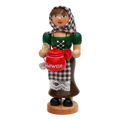 Dekohelden24 Räucher Glühweinfrau mit rauchendem Glühweintopf, 19 cm - Dekorative Räucher Glühweinfrau mit rauchendem Glühweintopf (19 cm), ideal für die festliche Advents- und Weihnachtszeit. Hochwertige Materialien und liebevolles Design machen diese Figur zu einem stimmungsvollen Blickfang für Ihr Zuhause.