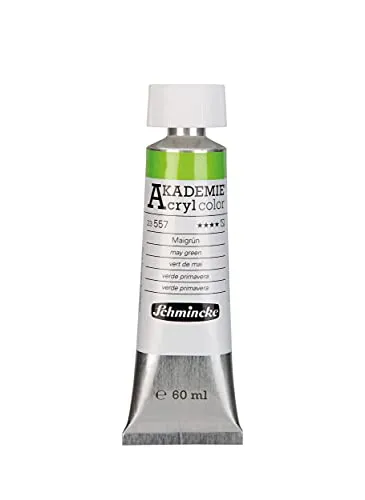 Schmincke - AKADEMIE Acryl color, Maigrün in 60 ml-Tube, 23557011, feine Künstler-Acrylfarbe, brillant, hoch lichtecht und kadmiumfrei, für Acrylmalerei, Mixed Media