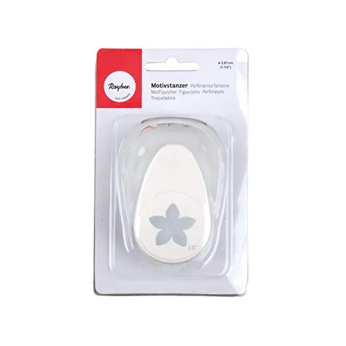 Rayher Hobby 89837000 Motivstanzer Blüte, ø 2,54 cm- 1 Zoll, geeignet für Papier/Karton bis zu 200g/m²
