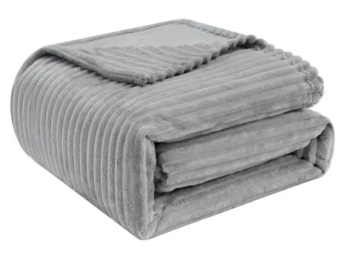 Wohndecke, Woltu, Kuscheldecke Flanell mit Streifenmuster