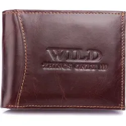 WILD Herrenportemonnaie aus Echtleder Dunkelbraun