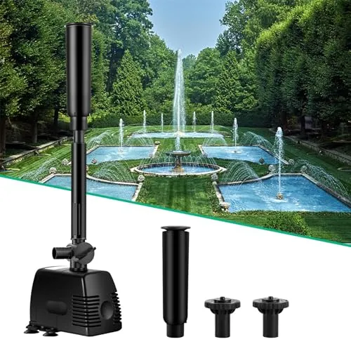 Forever Speed 800L/h Springbrunnenpumpe für Gartenteiche - Hochleistungs-Wasserspielpumpe mit 800l/h und 1,3m Förderhöhe, ideal für beeindruckende Wasserspiele in Ihrem Garten. Langlebig und resistent gegen Säure, perfekt für klare Gewässer.