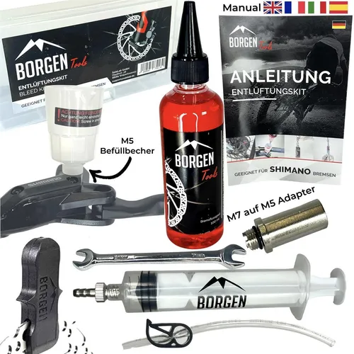 Fahrrad Disc Service Kit Mineral Öl für Shimano Scheibenbremsen - Komplettes Entlüftungsset für hydraulische Scheibenbremsen, inklusive 100ml Mineralöl und Zubehör, ideal für MTB und Rennräder.