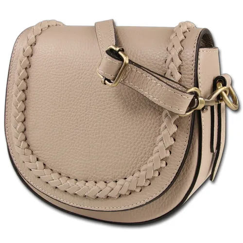 Toscanto Schultertasche taupe beige - Elegante Umhängetasche aus Leder - Schultertaschen, stilvolle Damen Umhängetasche aus echtem Leder, handgefertigt in Italien und ideal für jeden Anlass.