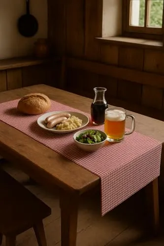 texpot Landhaus Tischläufer 40 x 200 cm rot-weiß Kariert 5 mm Karo 100% Baumwolle