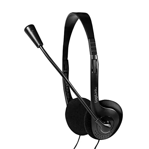 LogiLink HS0002 - Stereo Headset Kopfhörer Easy mit Mikrofon, Schwarz