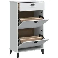 vidaXL Schuhschrank Schuhkipper für 8 Paar Schuhe - Praktischer Schuhschrank aus Kiefernholz mit 2 Klappen und viel Stauraum. Ideal für die ordentliche Aufbewahrung und als Deko-Element in deinem Zuhause.