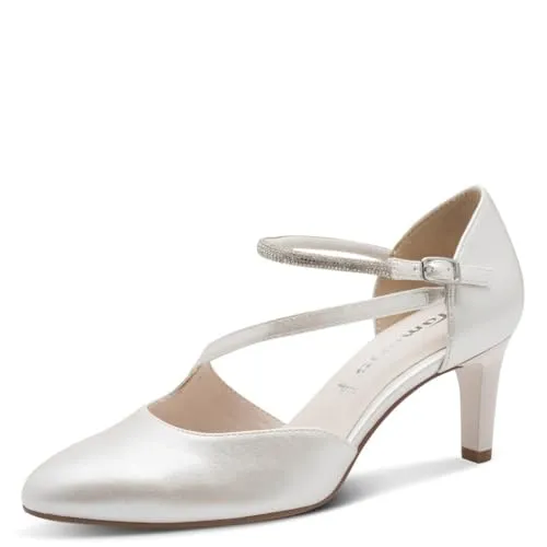 Tamaris Damen Pumps Vegan Elegant in Weiß, EU 37 - Damen-Pumps mit TOUCH-IT Funktion für optimalen Tragekomfort und ANTIslide-Technologie für rutschfesten Halt. Der elegante Stilettoabsatz verleiht jedem Outfit Glamour und Selbstbewusstsein.