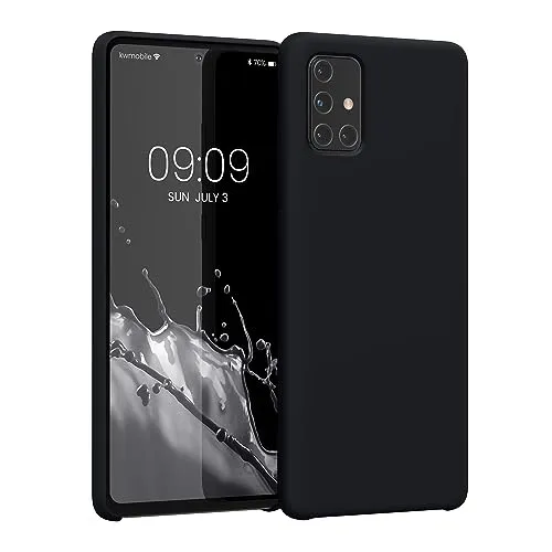kwmobile Handyhülle für Samsung Galaxy A71 Hülle - Case Silikon - Kabelloses Laden - Schutzhülle Cover in Heidelbeerblau