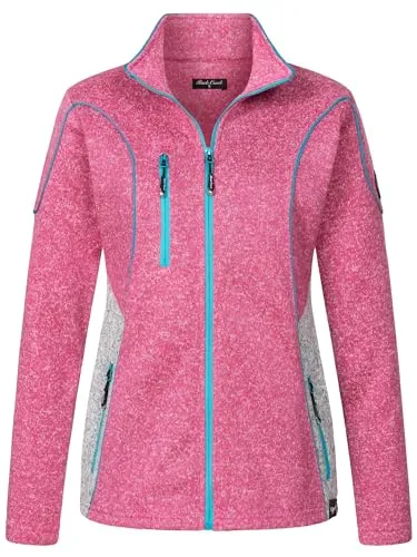 Rock Creek Damen Fleecejacke - Stilvolle Übergangsjacke für Outdoor - Outdoor Fleecejacken für Damen, melierte Fleecejacke mit Stehkragen und praktischen Seitentaschen, perfekt für Abenteuer und alltägliche Besorgungen.