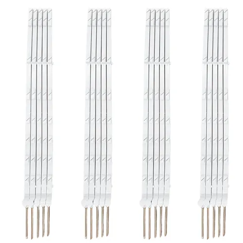 20x Weidezaunpfähle, Weidepfahl – 105 cm, weiß, mit L-Tritt, 8 Ösen, stark