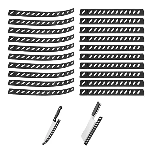 Messerschutz, JANDH 20 Stück 2 Verschiedene Größen Schwarzer Kunststoff Klingenschutz, Messerschutz Passend für Küchenmesser, Obstmesser