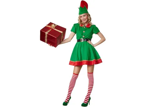 tectake® Frauenkostüm Fleißige Weihnachtselfe - Nussknacker Kostüm für Frauen, verbreitet festliche Stimmung und verwandelt Dich in das bezaubernde Highlight jeder Weihnachtsfeier!