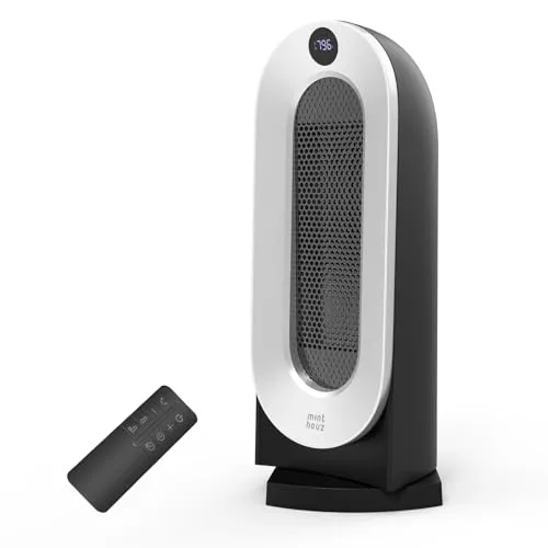 Minthouz Heizlüfter Energiesparend, 2000W Heizlüfter Leise, 3 Heizstufen für Zuhause mit ECO Modus, 70° Oszillation, 12 Stunden Timer, Kippschutz für Zuhause Büro Wohnzimmer Innenräume