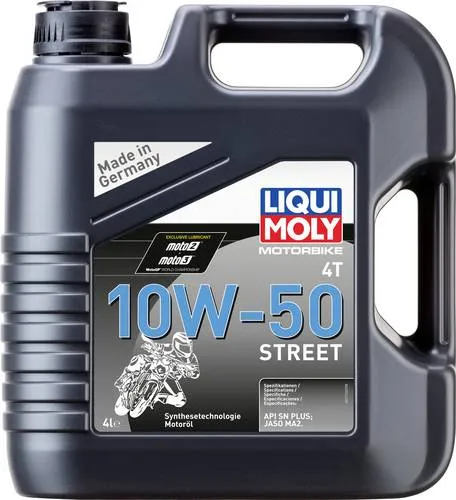 Liqui Moly Motorbike 4T 10W-50 Street 21726 - Hochleistungs-Motoröl - Motoröle für maximalen Schutz und Leistung, sorgt für optimale Schmierung und hervorragende Motorsauberkeit unter allen Bedingungen.