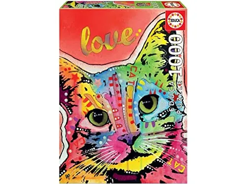Educa - Puzzle 1000 Teile für Erwachsene | Tilt Cat Love, 1000 Teile Puzzle für Erwachsene und Kinder ab 14 Jahren, Dean Russo, Katze (19257)