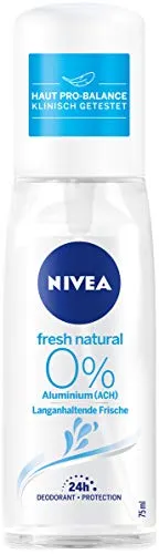 NIVEA Deo-Zerstäuber Fresh Natural, 75 ml - Aluminiumfreier Deo-Schutz für Frauen, bietet bis zu 48 Stunden wirksamen Schutz und ein erfrischtes Hautgefühl. Ideal für normale Haut und einfach mitzunehmen.