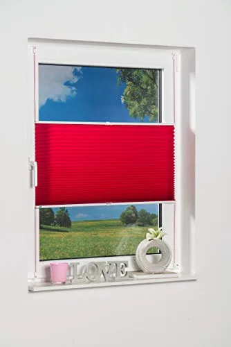 Khome Klemmfix-Plissee Palma Fuchsia 90 x 210 cm (B x L) Lichtschutz Moderne Crushed Optik
