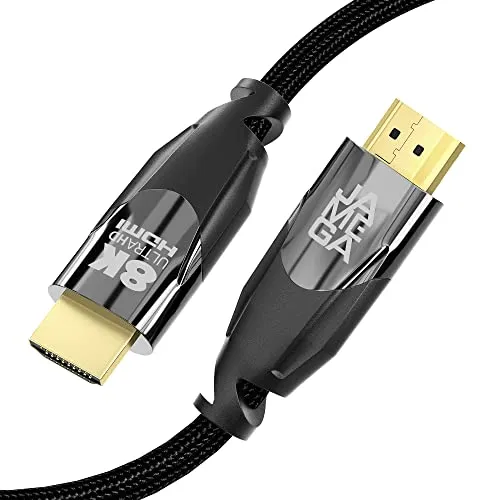 JAMEGA - 1,5m 8K HDMI Kabel 2.1 8K@60Hz 4K@144Hz DSC - HDMI 2.1 Ethernet Kabel 48Gbps HDMI 2.0a 2.0b 3D HDTV DolbyVision UHD II Dynamischer HDR-10+ HDCP 2.3 eARC kompatibel mit PS5, XBOX Series X