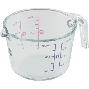 Emsa Messbecher Prep und Bake K32361, 1 Liter, Glas, Maßkanne