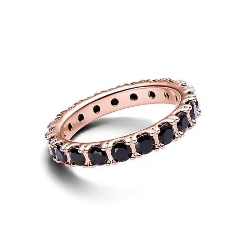 PANDORA Timeless Schwarze Funkelnde Reihe Ewigkeitsring in rosegold von Pandora