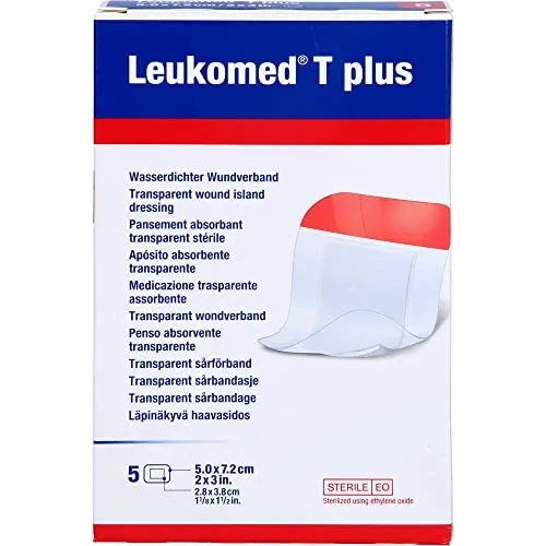 LEUKOMED transp.plus sterile Pflaster 5x7,2 cm 5 St