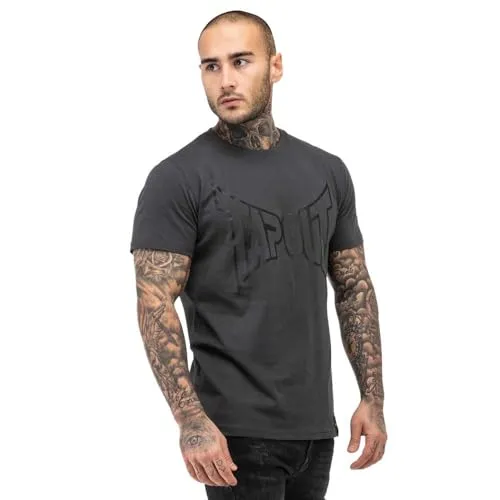 Tapout Herren T-Shirt Lifestyle Basic Tee Normale Passform, Anthracite/Black, XXL