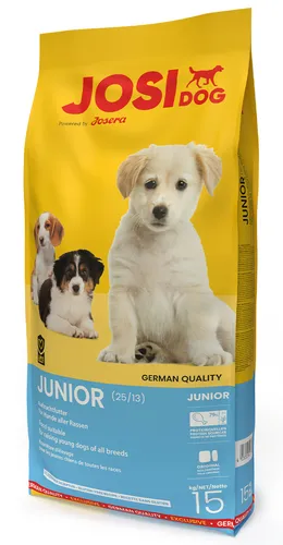 JosiDog Junior 15 kg - Sensibles Hundefutter für Junghunde - Hundefutter für junge Hunde ab der 8. Lebenswoche, glutenfrei und mit 81 % tierischem Protein. Unterstützt gesundes Wachstum und kräftigen Knochenbau.