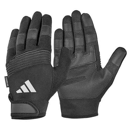 adidas Unisex-Adult Full Finger Performance Handschuhe, Grau, L - Handschuhe für Fitness mit Aeroready Ventilationszonen für optimalen Komfort und trockene Hände beim Training. Touchscreen-fähige Spitzen und verstärkte Knöchel sorgen für zusätzliche Funktionalität.