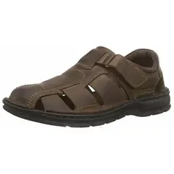 Comfortabel Sandalen EUR 45 - Braun - Sportive Herren Sandalen für Wandern, aus weichem Birkoflor mit flachem Absatz und gelenkschonender Sohle. Der Klettverschluss ermöglicht einfachen Zugang und optimale Anpassung an den Fuß.
